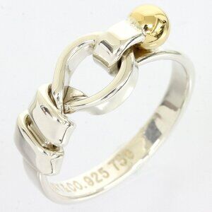 Tiffany & Co. Sterling Silver 18K Yellow Gold Size 5 1/2 Love Knot Band Ring